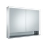 Шкаф настенный с зеркалом KEUCO Royal LUMOS 2 дверцы, подсветка, подогрев 1000х735х165 мм, алюминий, Серебро / 14304171304