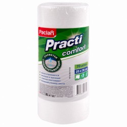 Салфетки универсальные в рулоне 70 шт. 25х35 см вискоза PACLAN "Practi Comfort" / 410341