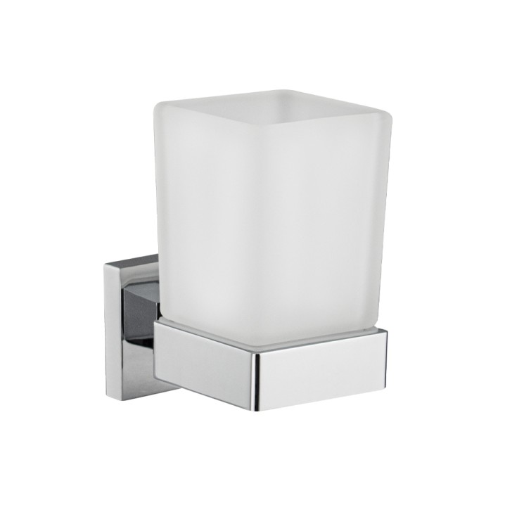 Стакан стеклянный одинарный настенный GFmark Хром / 84005