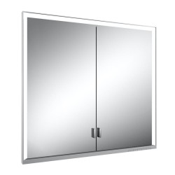 Шкаф настенный с зеркалом KEUCO Royal LUMOS 2 дверцы, подсветка 800х735х165 мм, алюминий, Серебро / 14312172301