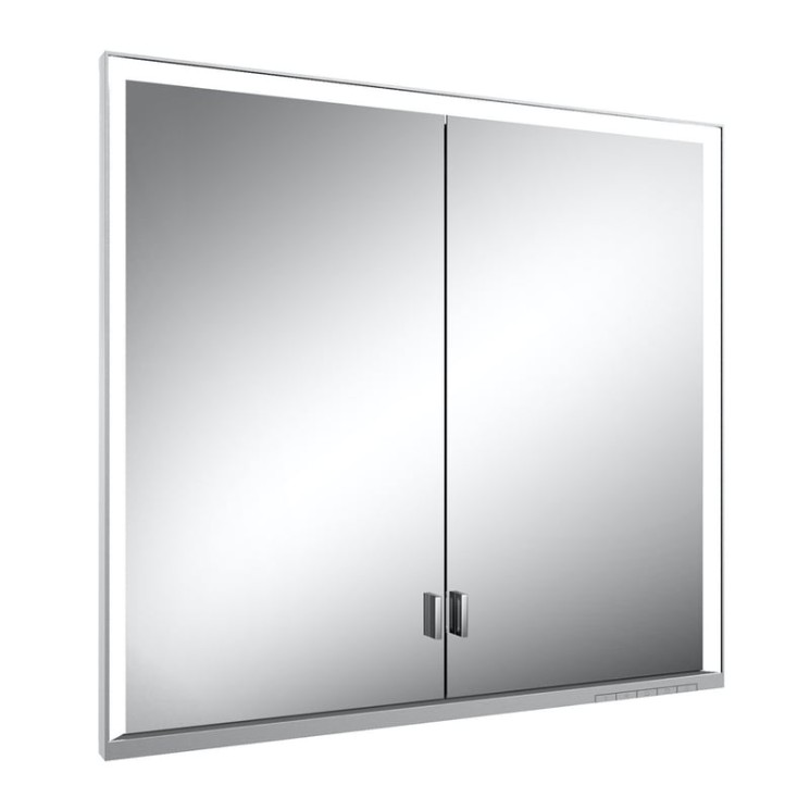 Шкаф настенный с зеркалом KEUCO Royal LUMOS 2 дверцы, подсветка 800х735х165 мм, алюминий, Серебро / 14312172301