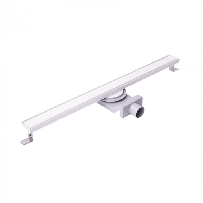 Трап душевой Plumberia Selection PSL Linear 80 см решетка с сифоном металл белый / PSL80BO