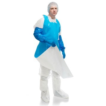Фартук HACCPER Evatex DUO (двусторонний) 1500х830 мм, 200 мкм (20 шт.) Белый | синий / 200210