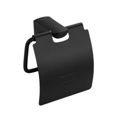 Держатель для туалетной бумаги TITAN с крышкой металл черный / 76003-11