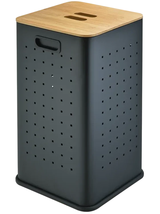 Корзина перфорированная для белья WeltWasser NANSY BL 35L Черный матовый / 10000013376