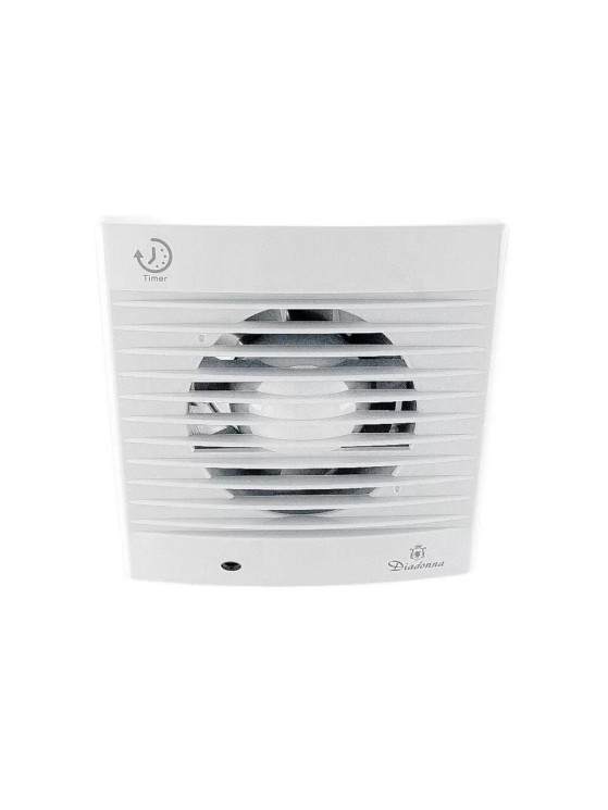Вентилятор вытяжной Diadonna D100 мм 12 Вт 130 м³/ч обратный клапан белый / D04-W10