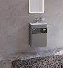 Тумба под умывальник 1 дверца, петли справа, без подсветки, 460x625x380 мм, Инокс матовый / 32822290002