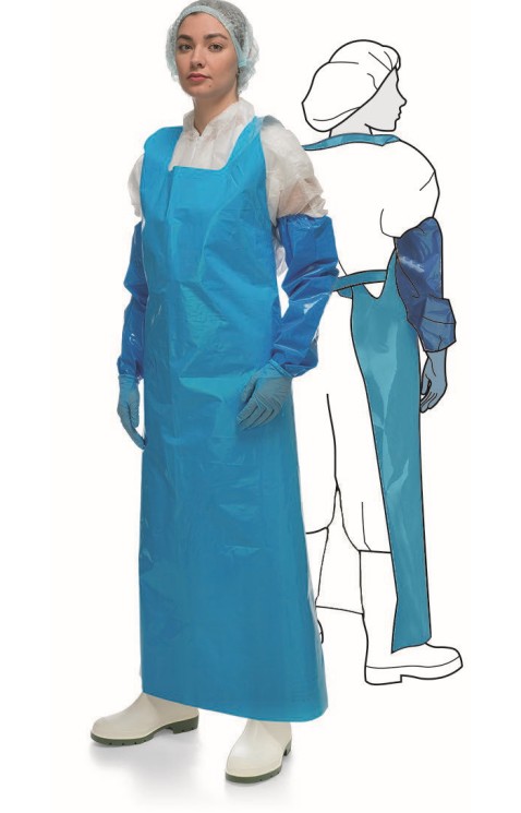Фартук HACCPER Evatex DUO (двусторонний) 1500х830 мм, 100 мкм (30 шт.) Белый | синий / 200110