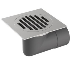 Трап канализационный угловой Diadonna 100х100 мм металл матовая сталь / DS48-100S