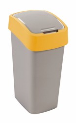 195023 Корзина для мусора с крышкой-качель CURVER FLIP BIN 50 L / оранжевый / серебро