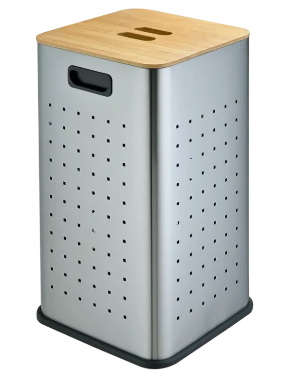 Корзина перфорированная для белья WeltWasser NANSY MT 35L Матовая сталь / 10000013378