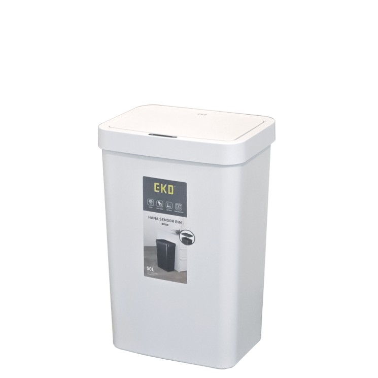 Сенсорное мусорное ведро EKO HANA SMART 50 л белый / EK6226-50L-WH 