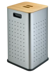 Корзина перфорированная для белья WeltWasser NANSY MT 55L Матовая сталь / 10000013379