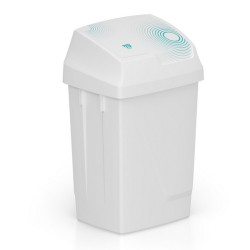 Мусорное ведро с крышкой TTS Lindy Swing 50 л, набор этикеток для раздельного сбора мусора / Белый / 00005880W