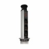 Блок розеток Mebax врезной черный серебро 3 EURO 2 USB Type-A / 105SJ