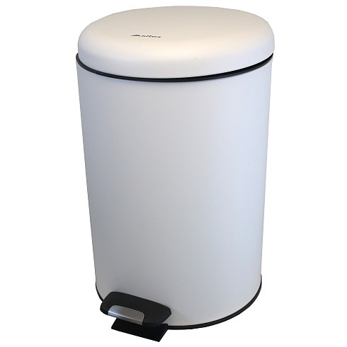 Педальная урна 20л с микролифтом Ksitex металл матовая сталь Белый / BGR-20W