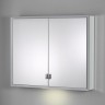 Шкаф настенный с зеркалом KEUCO Royal LUMOS 2 дверцы, подсветка 900х735х166 мм, алюминий, Серебро / 14303172301