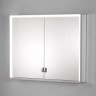 Шкаф настенный с зеркалом KEUCO Royal LUMOS 2 дверцы, подсветка 900х735х166 мм, алюминий, Серебро / 14303172301