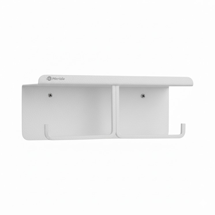 Держатель бытовой туалетной бумаги с полкой "MERIDA STELLA R" Белый / U5BS.R