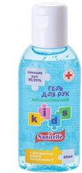 Klimi 0060-EA-K Гель для рук антисептический SANITELLE Kids "Алоэ", с витамином Е / 60 мл