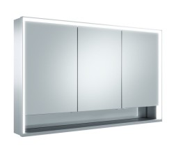 Шкаф настенный с зеркалом KEUCO Royal LUMOS 3 дверцы, подсветка, подогрев 1200х735х165 мм, алюминий, Серебро / 14305171304