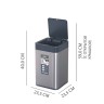 Мусорное ведро сенсорное перезаряжаемое EKO 15 л, благородная сталь / EK9208 RGMT-15L