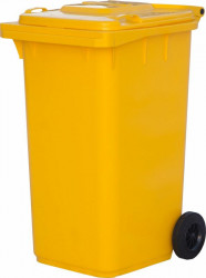 Мусорный контейнер Klimi 980240Y / полиэтилен / 240л / желтый