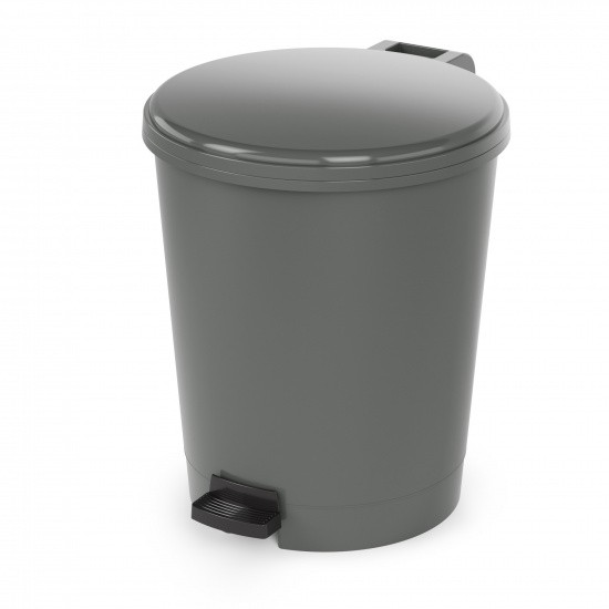 Ведро с педалью "Эконом" Klimi 12 л пластик Серый / М7250