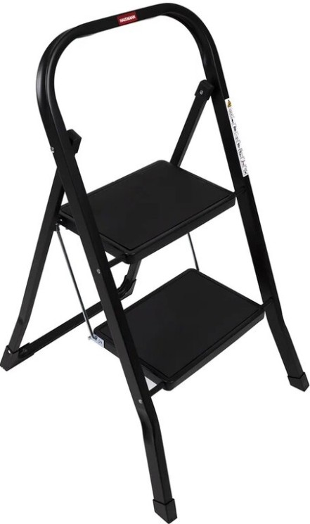 Стремянка стальная Hausmann Shan 2 ступени черная / HM-WK6018F-2A