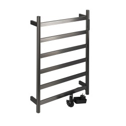 Полотенцесушитель электрический KRAFTTE лесенка на 6 перекладин, 75 W цвет Графит / 44056