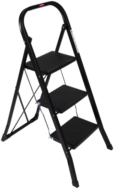 Стремянка стальная Hausmann Shan 3 ступени черная / HM-WK6018F-3A