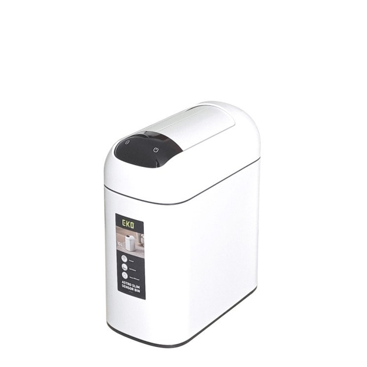 Сенсорное мусорное ведро EKO ASTRO SLIM 10 литров Белый / EK9100-10L-MWS