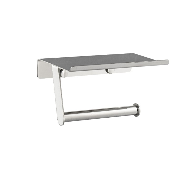 Держатель для туалетной бумаги BRIMIX антивандальный c полкой Хром / 79923