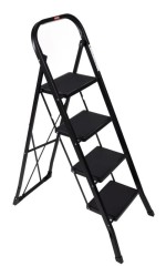 Стремянка стальная Hausmann Shan 4 ступени черная / HM-WK6018F-4A