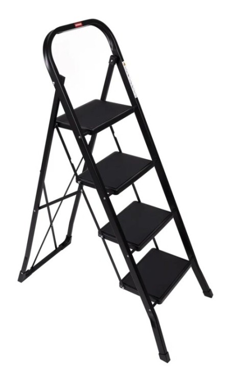 Стремянка стальная Hausmann Shan 4 ступени черная / HM-WK6018F-4A