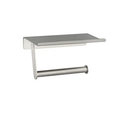 Держатель для туалетной бумаги BRIMIX антивандальный c полкой Сатин / 79924