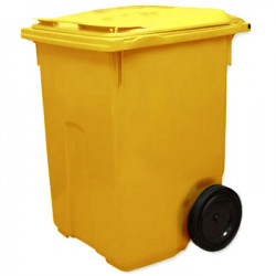 Контейнер для мусора на 2-х колёсах с крышкой 370л желтый / 9621-25