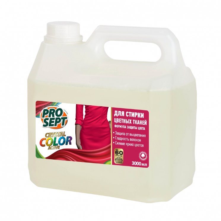 Ps-286-3 Prosept Crystal Color Жидкое моющее средство для стирки цветных тканей / 3 л
