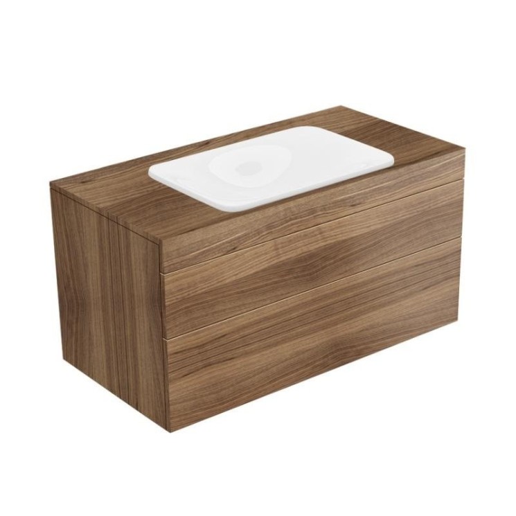 Тумба под умывальник 2 ящика, без отверстия под смеситель, Keuco Edition Орех / 31572680000