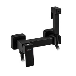 Смеситель с гигиенической лейкой из нерж.стали GFmark квадратный корпус Черный / 20485
