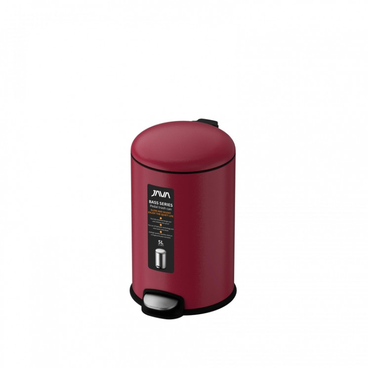 Урна Savol педальная микролифт 5 л нержавеющая сталь розовая / S-885-5R