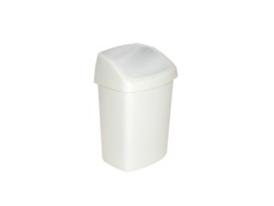 Урна для мусора CURVER Swing bin 15л пластик белая / 173182