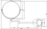 Зеркало для ванной Nofer Reflex с увеличением Х5, Ø 200 мм, черное / 08009.2.N